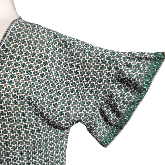 Max Studio Womens Ruffle Sleeve Printed Tie Front Blouse Size Small - Picture 5 of 14